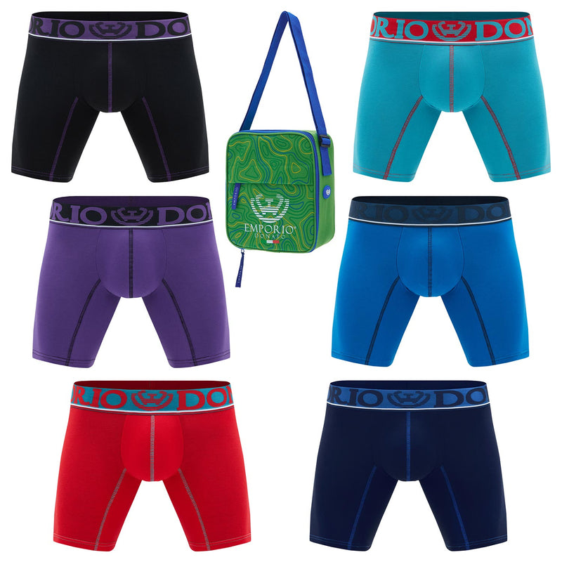 Pack de 6 Boxer Medio Algodón Hombre Con Bolso Regalo