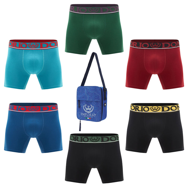 Pack de 6 Boxer Medio Algodón Hombre Con Bolso Regalo