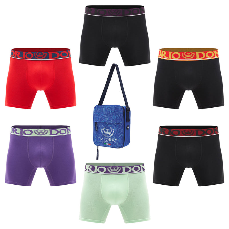 Pack de 6 Boxer Medio Algodón Hombre Con Bolso Regalo