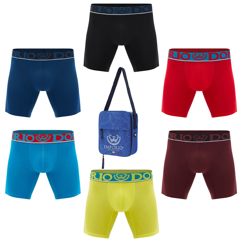 Pack de 6 Boxer Medio Algodón Hombre Con Bolso Regalo