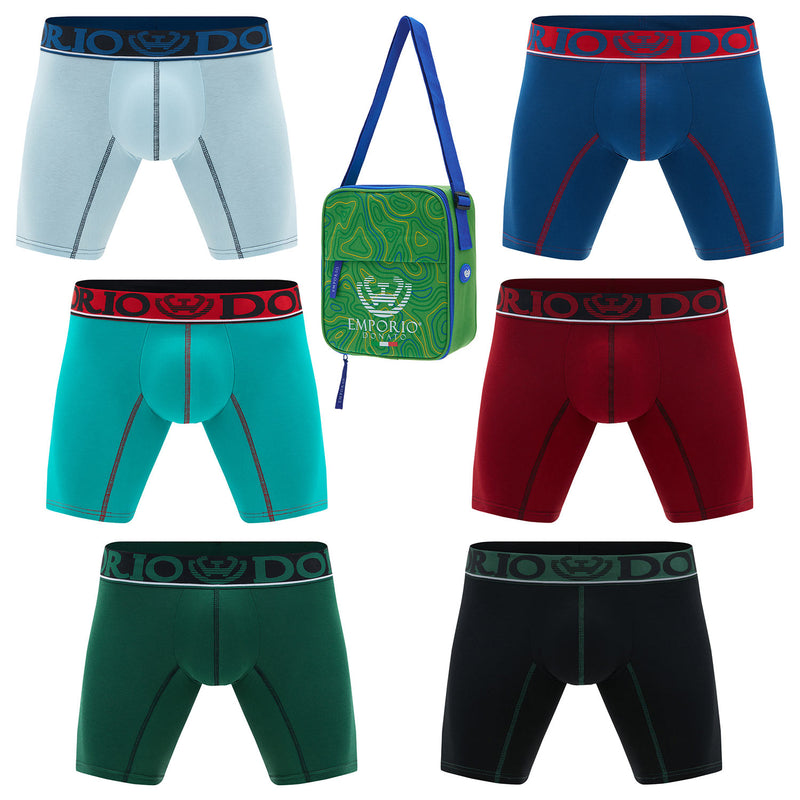 Pack de 6 Boxer Medio Algodón Hombre Con Bolso Regalo