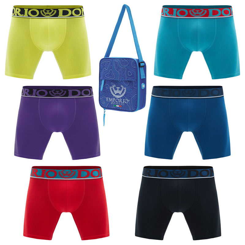 Pack de 6 Boxer Medio Algodón Hombre Con Bolso Regalo