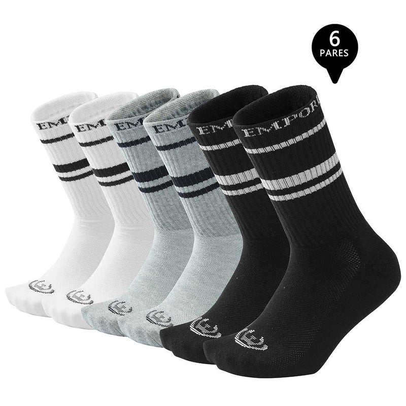 Pack de 6 Calcetines Largos Deportivos Hombre