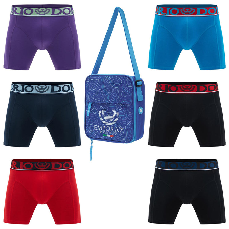 Pack de 6 Boxer Medio Algodón Hombre Con Bolso Regalo