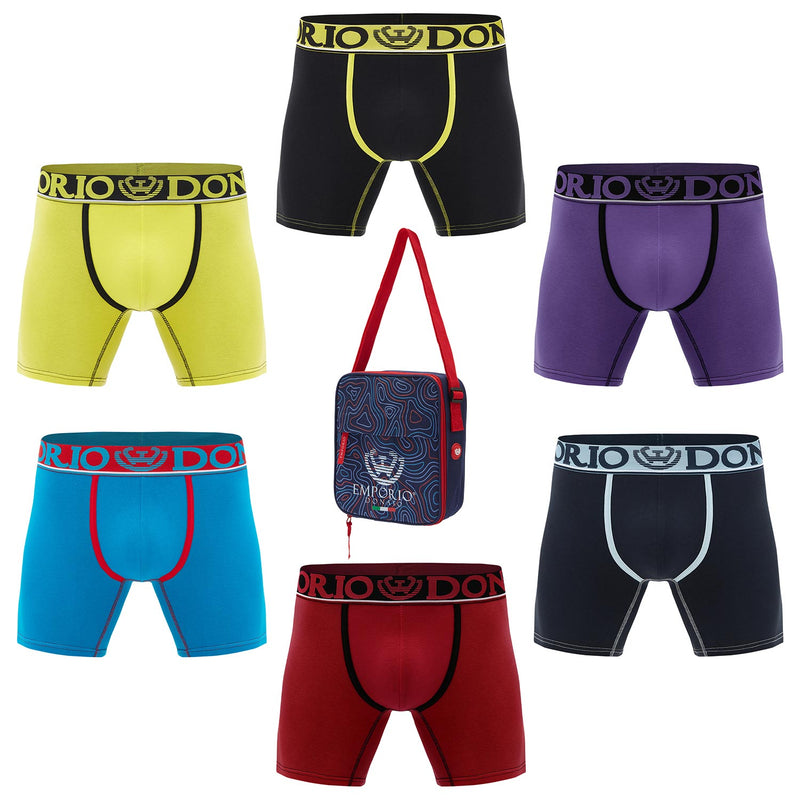 Pack de 6 Boxer Medio Algodón Hombre Con Bolso Regalo