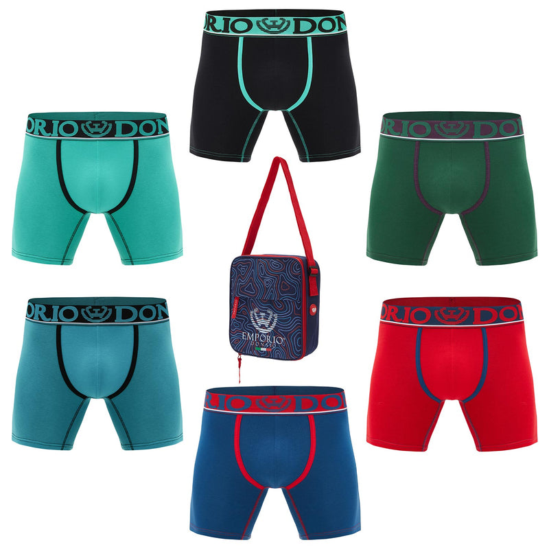 Pack de 6 Boxer Medio Algodón Hombre Con Bolso Regalo