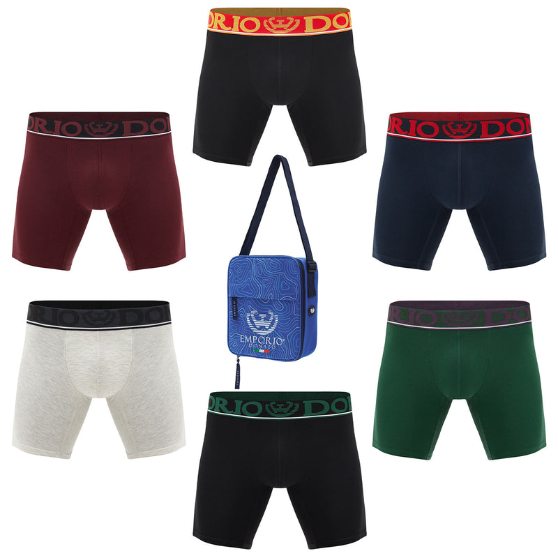 Pack de 6 Boxer Medio Algodón Hombre Con Bolso Regalo