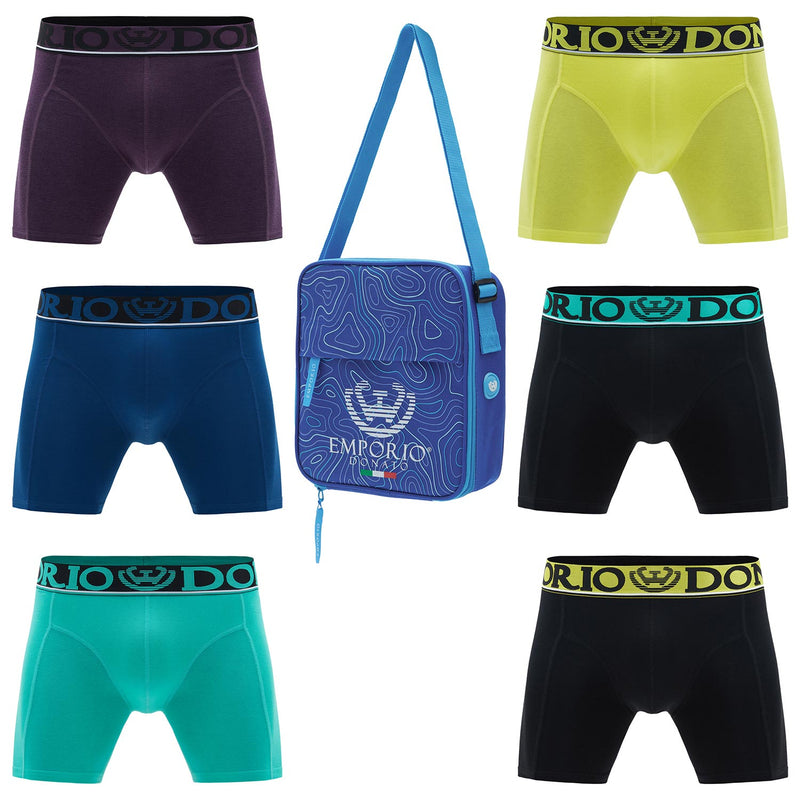 Pack de 6 Boxer Medio Algodón Hombre Con Bolso Regalo