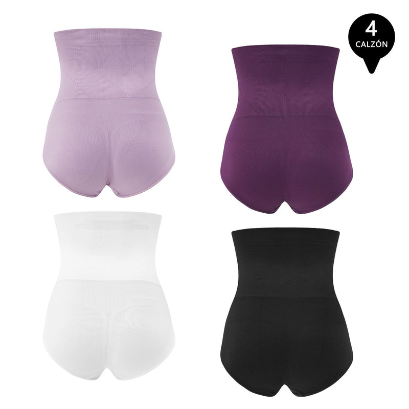 Pack de 4 Calzon Faja Reductor de Abdomen Levanta Gluteos Mujer.