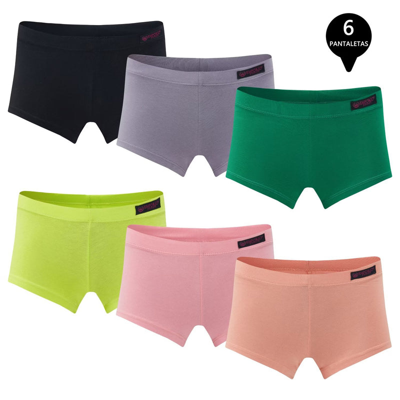 Pack de 6 Calzones Pantaleta Algodón Mujer